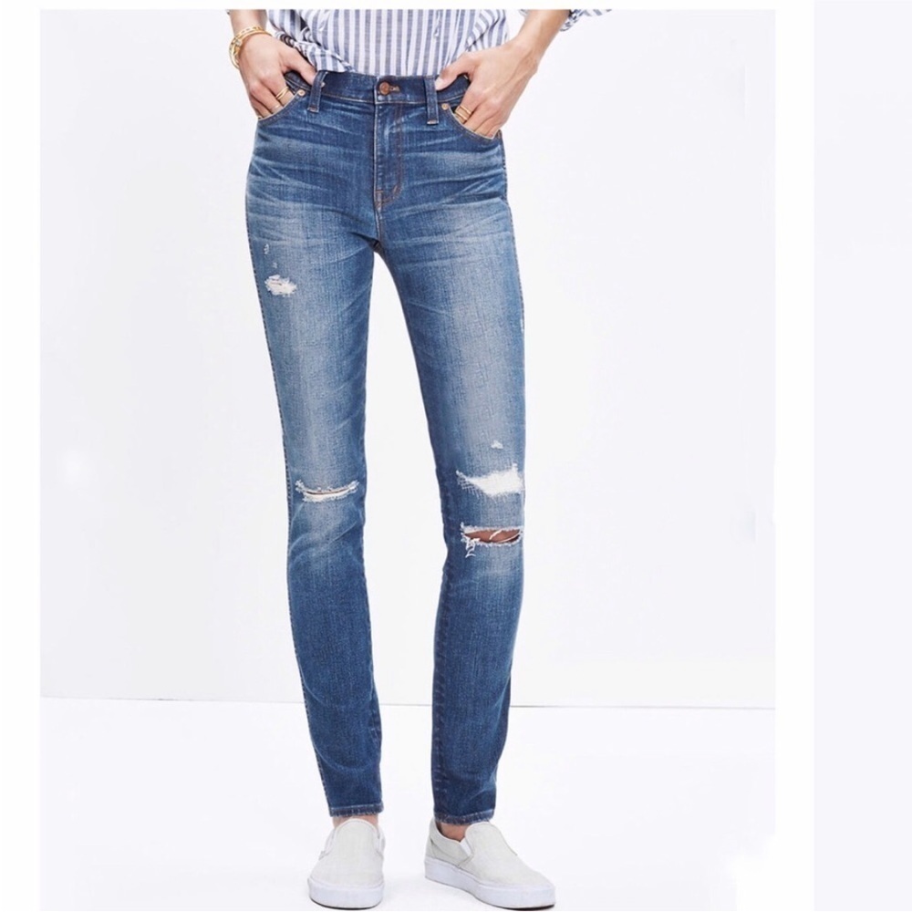 Madewell 9" High Riser Skinny Skinny: Rip and Repair Edition